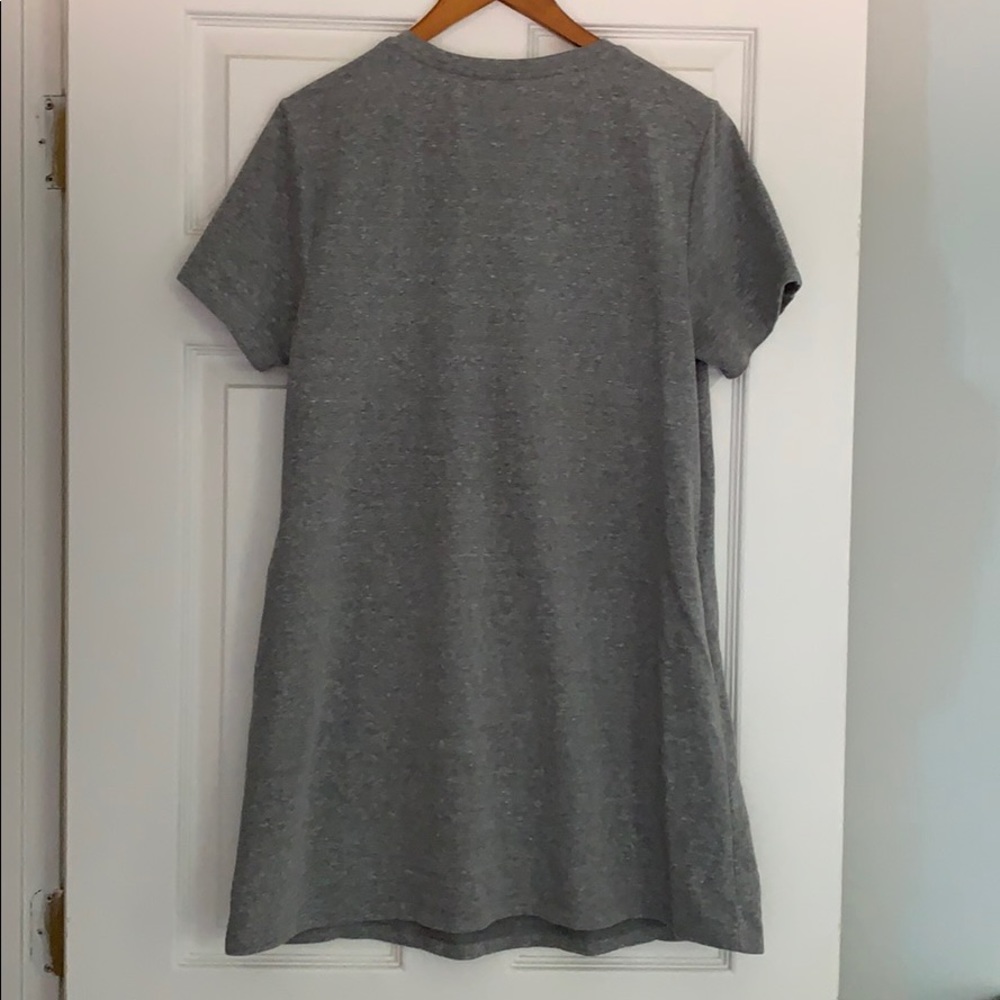 Grey T-shirt Dress w/ Floral Embroidery size Med - Picture 3 of 3